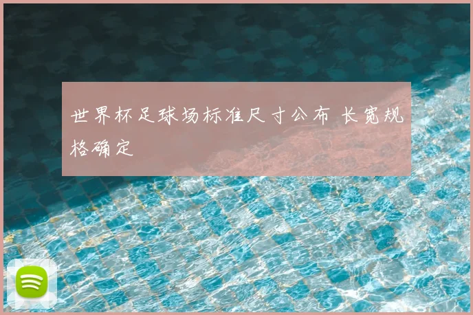 世界杯足球场标准尺寸公布 长宽规格确定